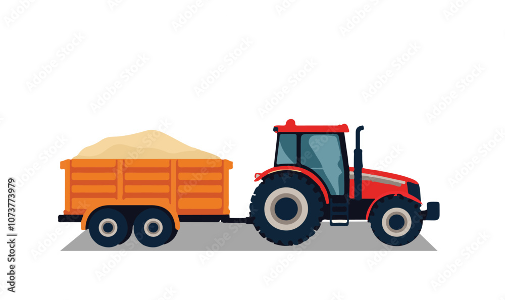 Obraz premium A Tractor Vector Illustration