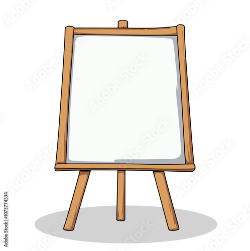 A wooden easel with a school white board design