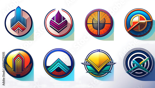  A collection of Instagram icons featuring a realistic logo in various shapes, fill styles, _1(36) photo