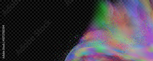 Background of an explosion of colorful smoke clouds.Multicolor fog with blue and yellow particles.Explosions of color powder.