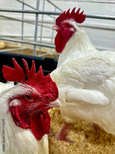 Εκτύπωση καμβά surly grumpy red and shite competition chicken at rodeo