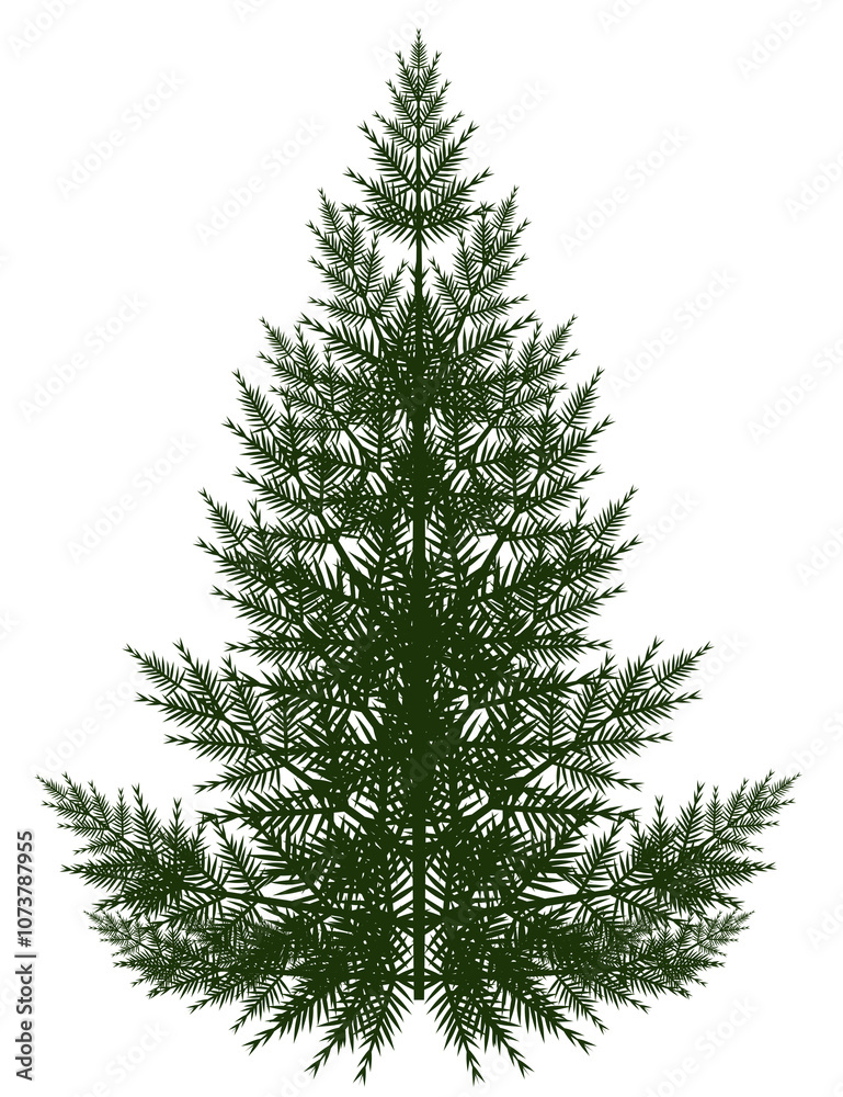Fototapeta premium Christmas tree without decorations with transparent background