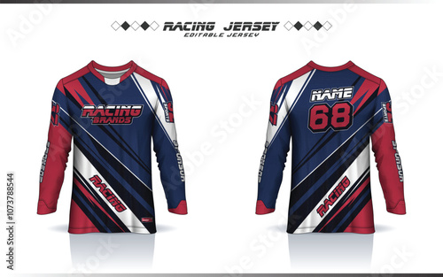 Long sleeve Motocross jersey design, racing jersey, soccer, basketball, football, cricket, gaming, hockey, handball, cycling latest jersey for sublimation sports design