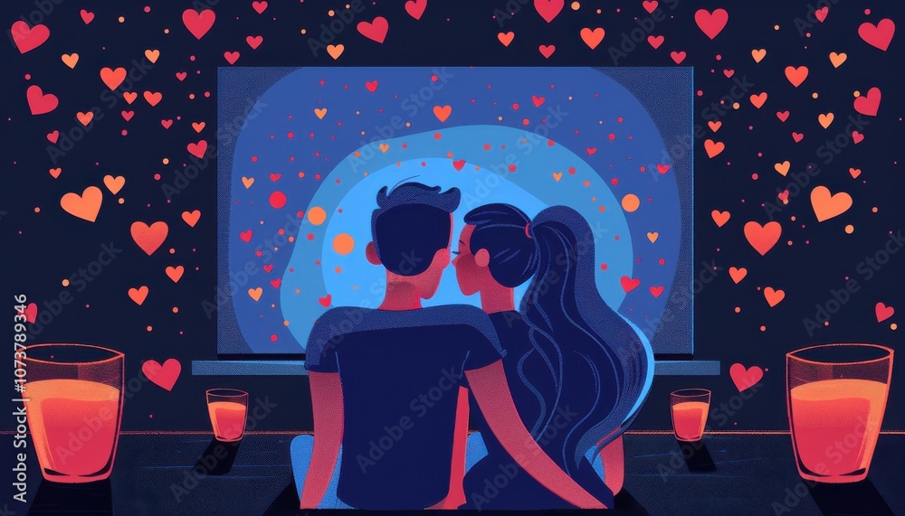 couple watching a movie together, valentine