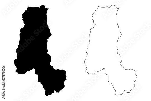 Takhar Province (Islamic Republic of Afghanistan, Provinces of Afghanistan) map vector illustration, scribble sketch Takhar map