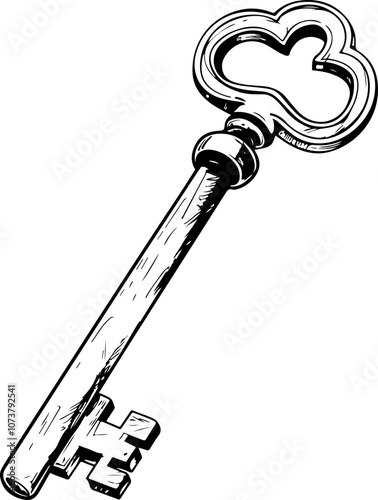 Vintage Key Hand-Drawn Illustration
