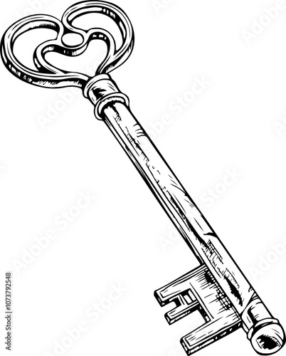 Vintage Key Hand-Drawn Illustration