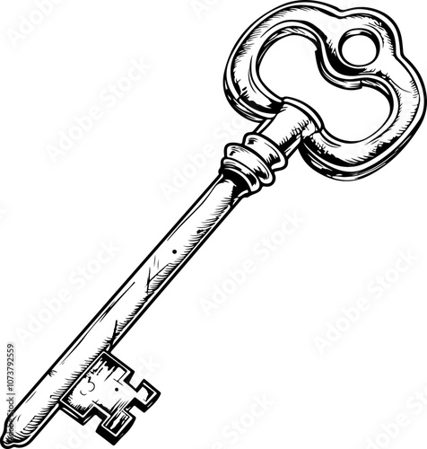 Vintage Key Hand-Drawn Illustration