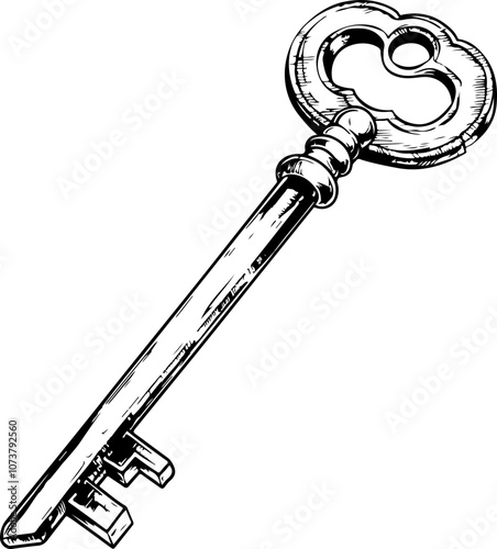 Vintage Key Hand-Drawn Illustration