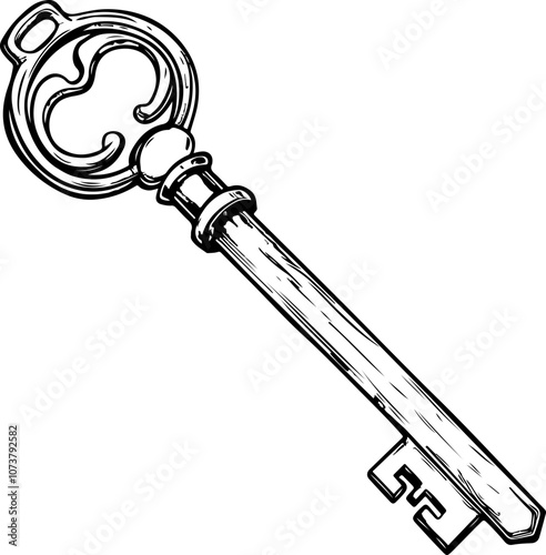 Vintage Key Hand-Drawn Illustration
