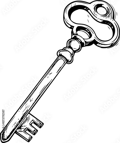 Vintage Key Hand-Drawn Illustration