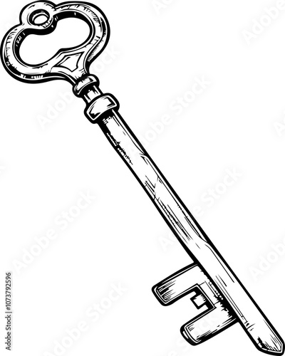 Vintage Key Hand-Drawn Illustration