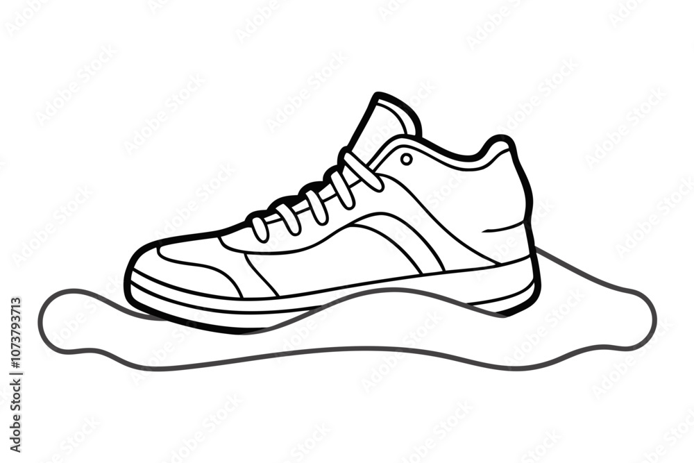 Basketball Shoes Line Drawing Outline Icon - Minimalist Flat Style Illustration Basketball Shoes Line Drawing Outline Icon - Minimalist Flat Style Illustration