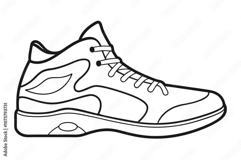 Basketball Shoes Line Drawing Outline Icon - Minimalist Flat Style Illustration Basketball Shoes Line Drawing Outline Icon - Minimalist Flat Style Illustration