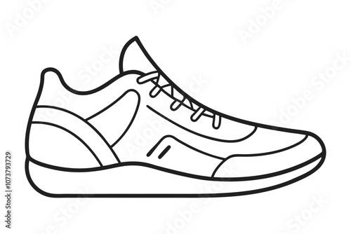 Basketball Shoes Line Drawing Outline Icon - Minimalist Flat Style Illustration