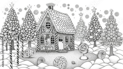 A gingerbread house decorated with candy 