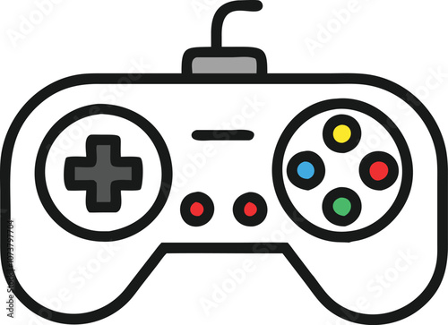 Gamepad icon. Game controller silhouette vector, Video game controller