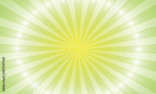 simple abstract white color creative geometric sunbrust line pattern a yellow and green background with a yellow star,Sunbrust green light background style. Suitable for banners and posters. photo