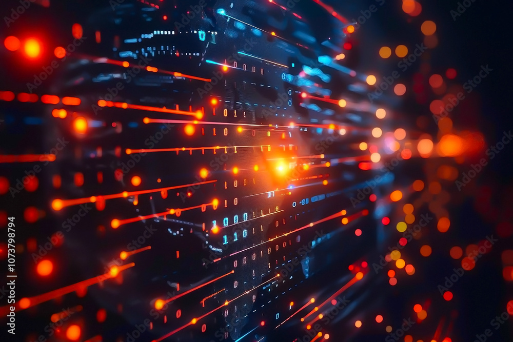 This digital artwork showcases a futuristic network of interconnected red and blue nodes, symbolizing data flow and connectivity against a cosmic background This digital artwork showcases a futuristic network of interconnected red and blue nodes, symbolizing data flow and connectivity against a cosmic background