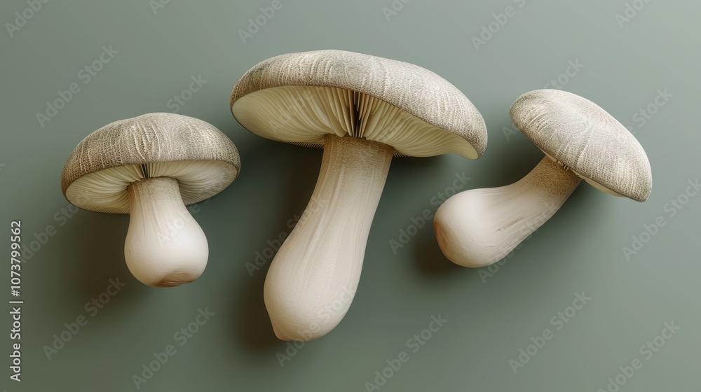 Mushroom presented on a modest background, colorful fungi portrait. Background tranquil, mushroom intense. Mushroom presented on a modest background, colorful fungi portrait. Background tranquil, mushroom intense.