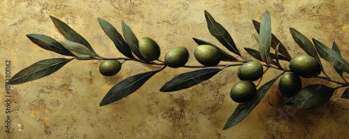 Close-up shot of an olive branch with ripe green olives