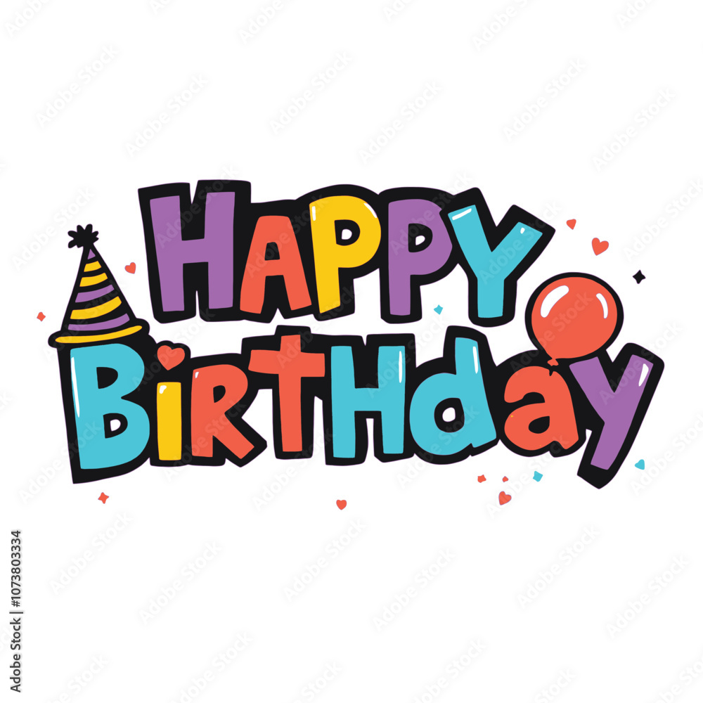 Fototapeta premium Happy birthday vector illustration,