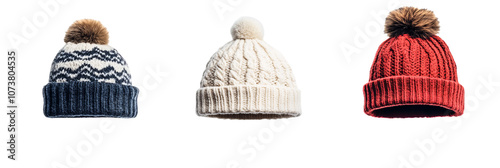 warm winter hat, cutout isolated on transparent png background photo