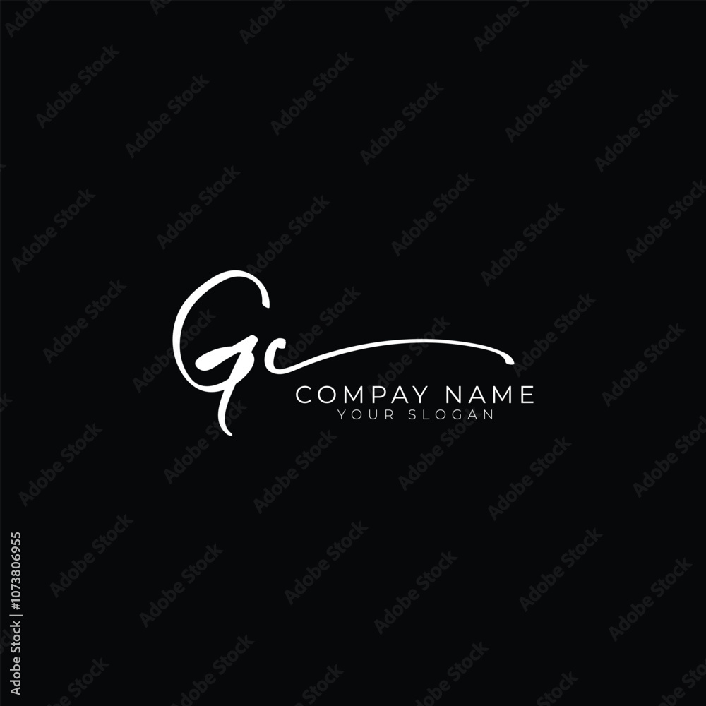 Fototapeta premium handwriting letter GC signature monogram logo design