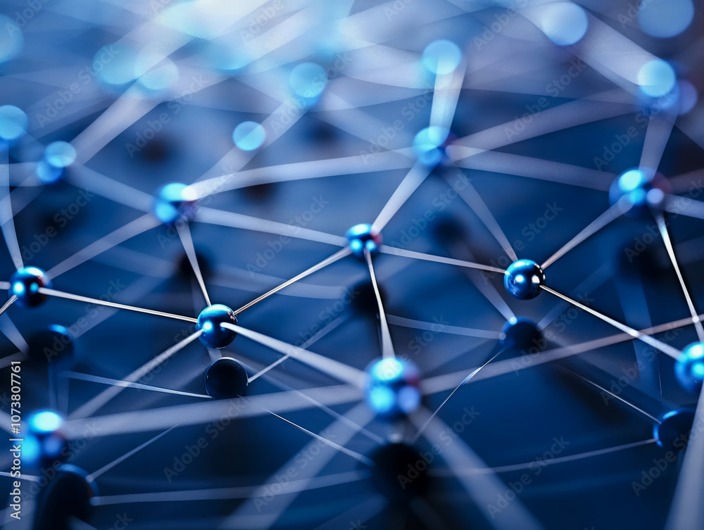Network of interconnected nodes forming a complex structure Network of interconnected nodes forming a complex structure
