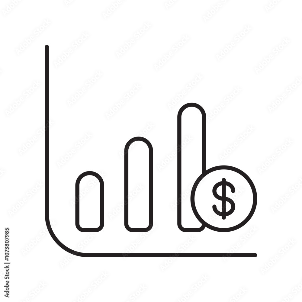 Investment Portfolio Icon with Growth Chart for Payment and Investment Options Investment Portfolio Icon with Growth Chart for Payment and Investment Options