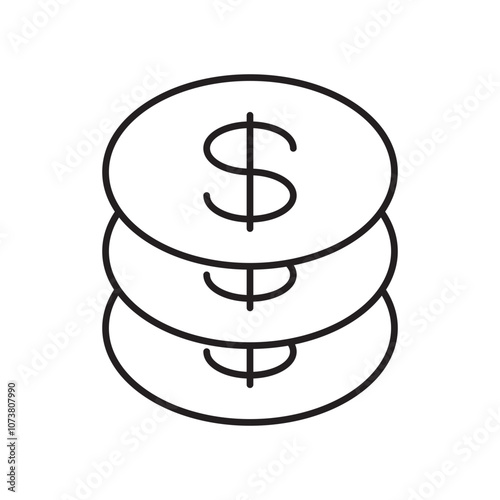 Microloan Icon with Small Money Stack Representing Short-Term Loans