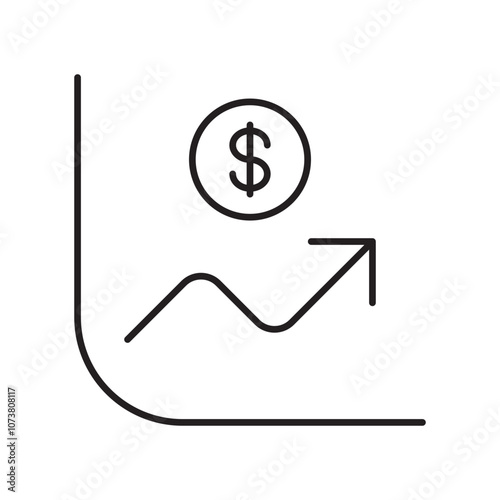 Personal Finance Icon with Dollar Sign and Graph for Spending Tracking