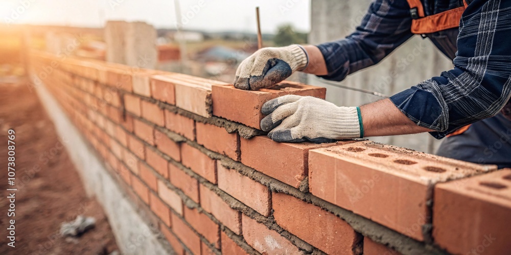 © AI Art Gallery - Bricklayer Crafting a Wall at Sunset – Industrial Scene with Tools and Architectural Detail V2 © AI Art Gallery - Bricklayer Crafting a Wall at Sunset – Industrial Scene with Tools and Architectural Detail V2