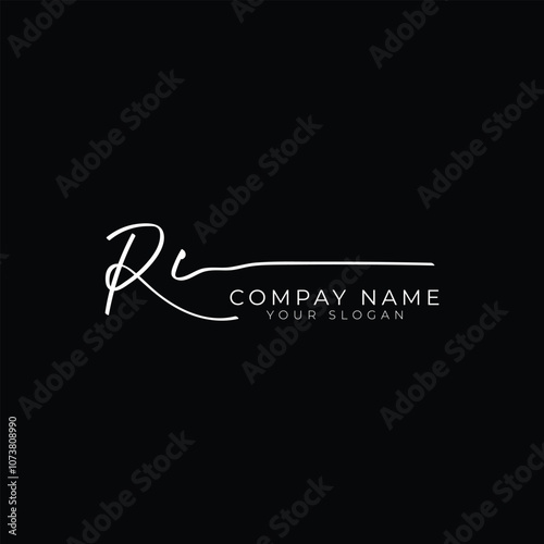 handwriting letter RC signature monogram logo design