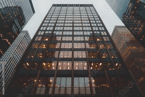 Wallpaper Mural A tall building with many windows and a cloudy sky in the background Torontodigital.ca