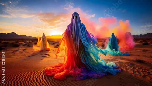 colorful ghosts in the desert photo