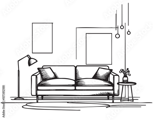 Sofa sketch i living room