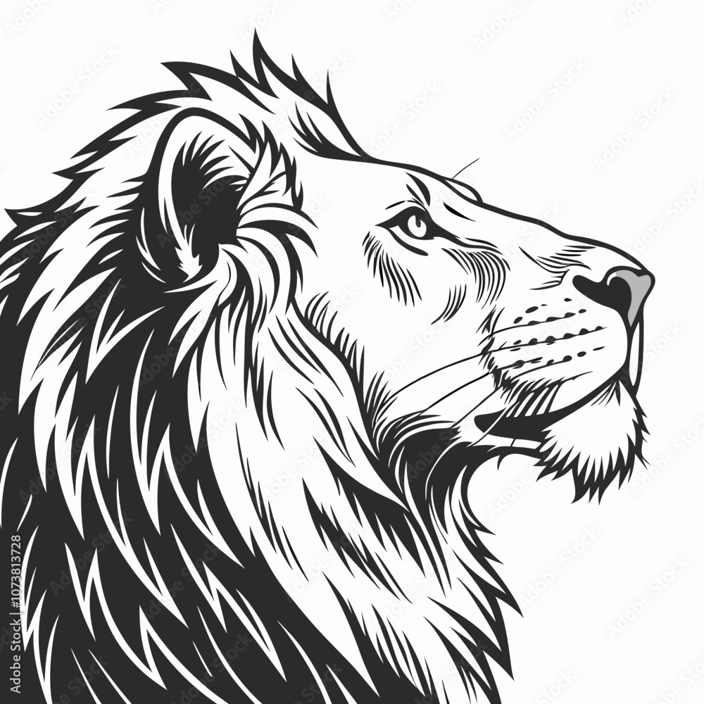 Naklejka premium lion head vector