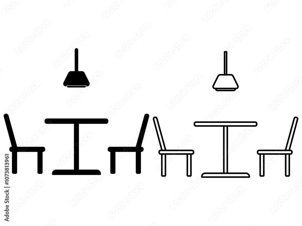 Obraz premium dining table icon vector tamplet illustration, isolated on white