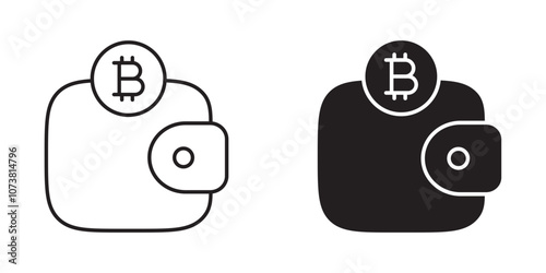 Crypto Wallet Icon with Cryptocurrency Coin Symbol for Digital Wallets