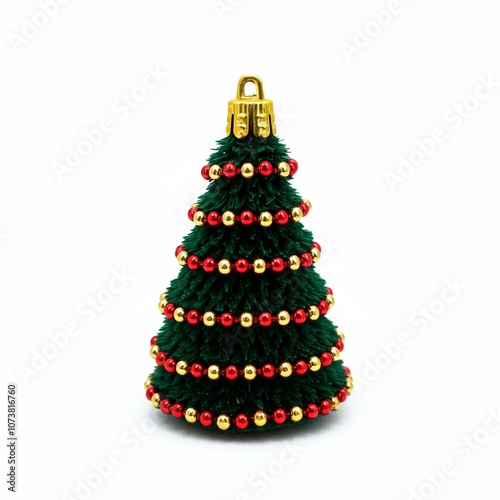 Miniature Christmas Tree Ornament with Beads