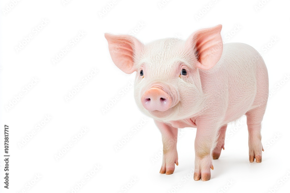 A farm pig with a transparent background, generative AI