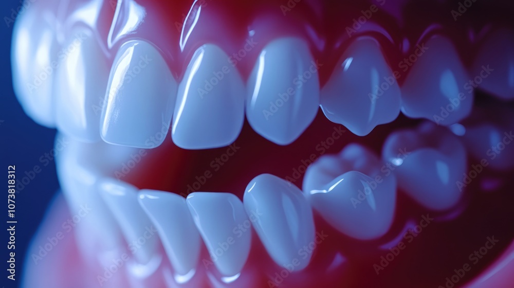 Close up view of a mouth showcasing teeth representing a concept related to dental care and health Close up view of a mouth showcasing teeth representing a concept related to dental care and health