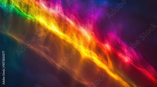 Photography of a rainbow against a dark backdrop serving as an abstract web background Ideal for banners and panels in unique surreal designs with dispersed light effects