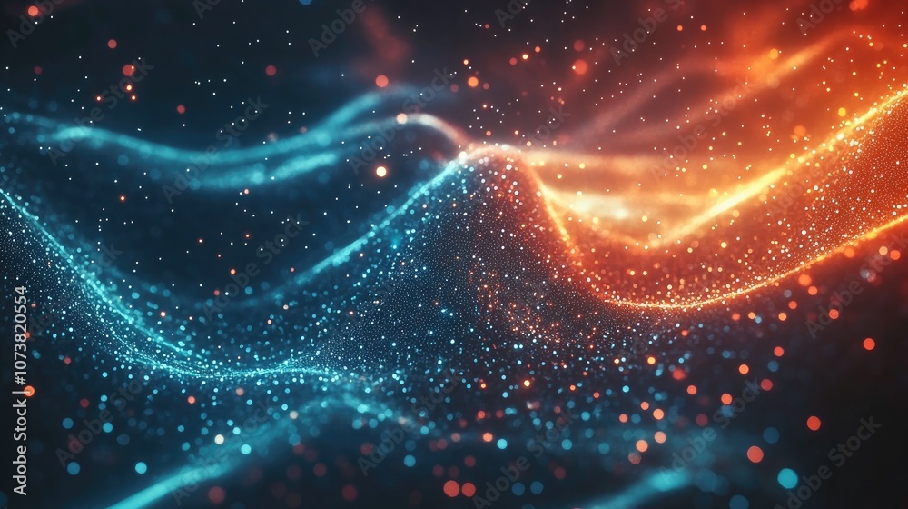 Abstract space background featuring illuminated elements created through 3D rendering techniques Abstract space background featuring illuminated elements created through 3D rendering techniques