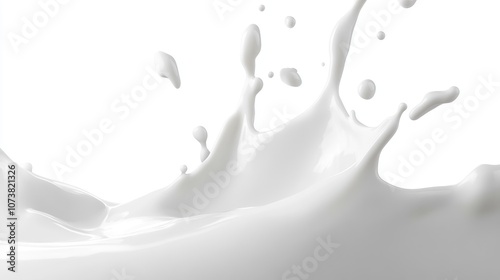 Isolated curve of milk splash on a white background