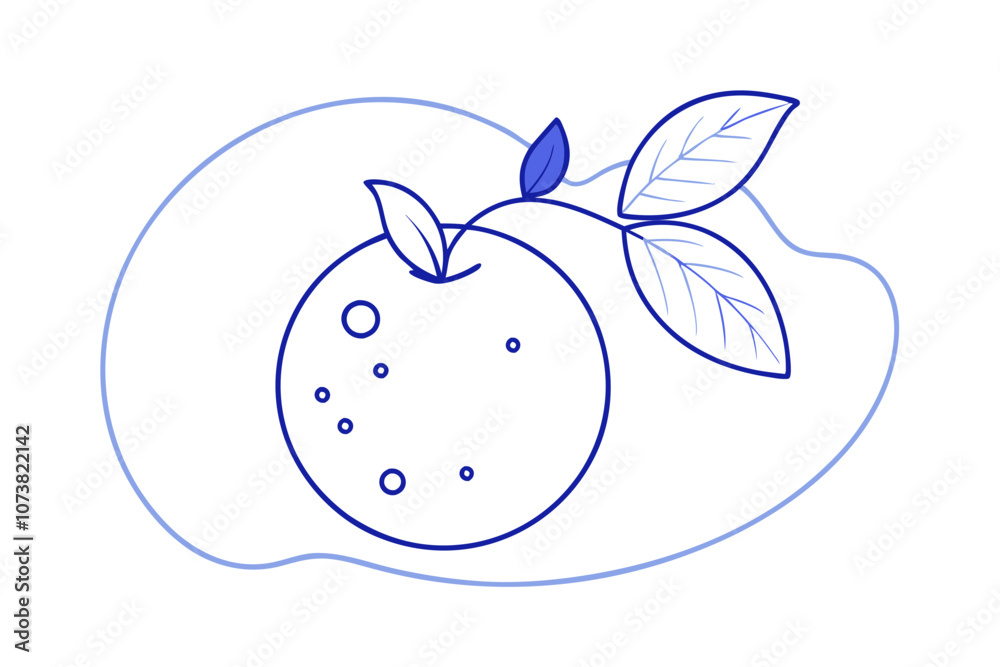 Obraz premium Blueberry Vector Art Elegant Line Drawing Illustration for Nature Lovers