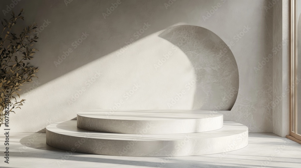 Minimalist abstract podium for product presentation in 3D rendering Minimalist abstract podium for product presentation in 3D rendering