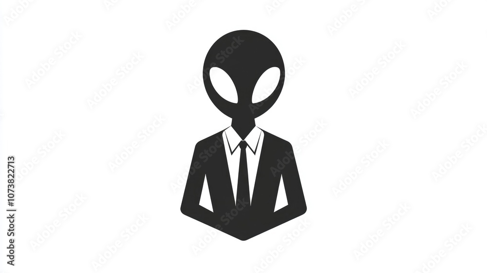 Alien Manager flat black icon design with rounded edges on a white background Alien Manager flat black icon design with rounded edges on a white background