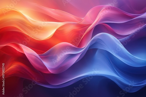 Captivating digital art with vibrant abstract wave-like shapes